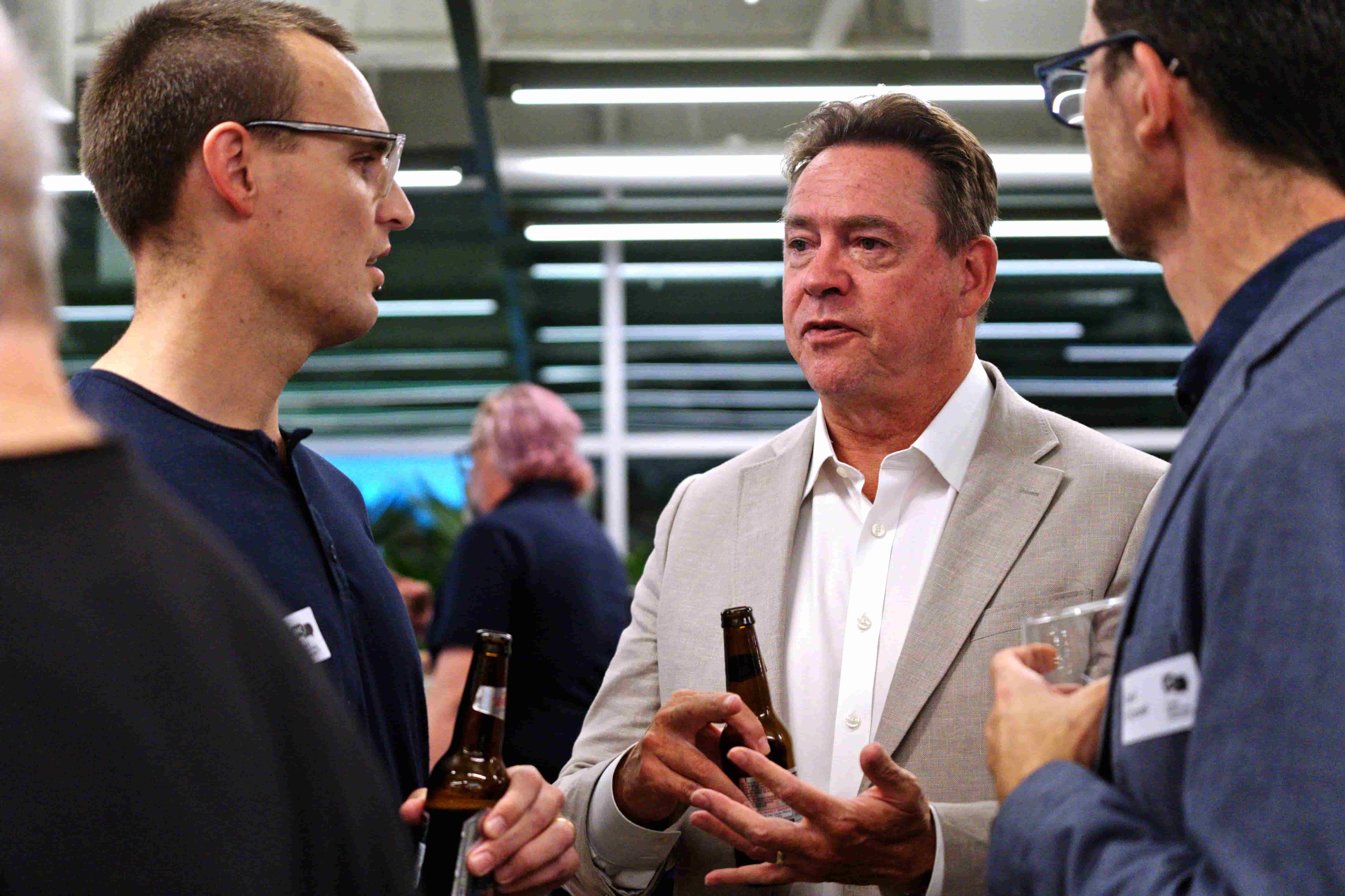 Several people talking in a group