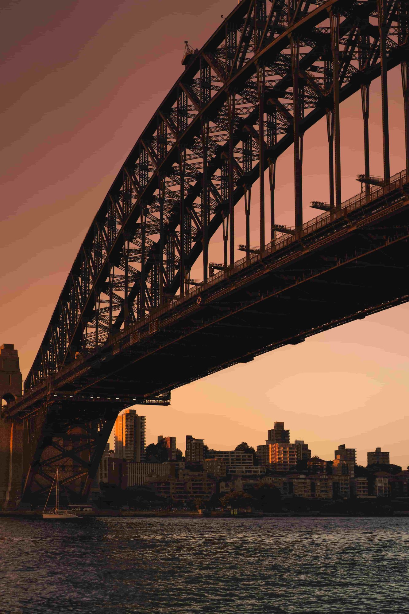 Photo of the Sydney Harbour Bridge at sunset