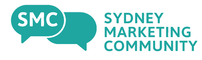 Logo with two speech bubbles, one with the letters SMC in it. Text beside the speech bubbles reads Sydney Marketing Community